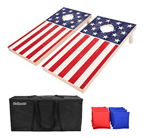 Gosports Set De Cornhole De Bandera De Madera - Elige Tu Ban