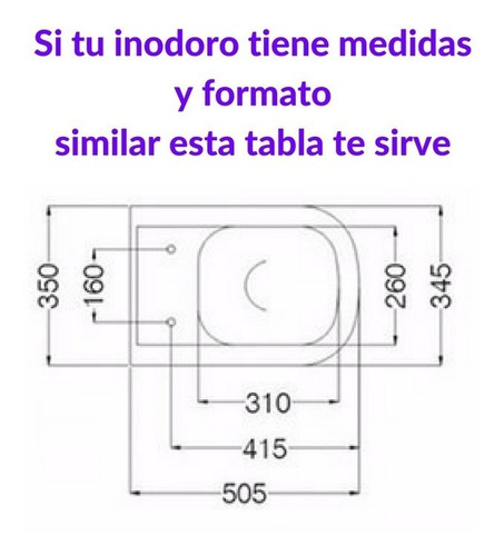 Imagen 3 de 6 de Tabla Asiento Derpla Modelo Bari Blanco Herrajes Metálicos