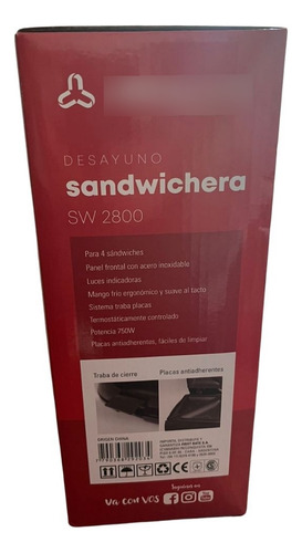 Sandwichera Ultracomb Sw 2801 3 Sin Uso En Caja Negro