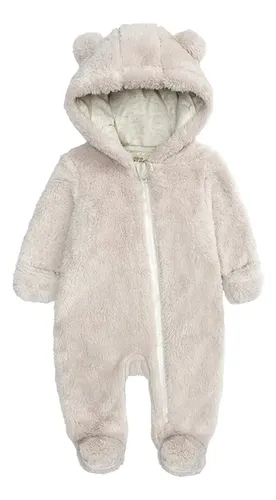 Mameluco De Forro Polar Suave Para Bebé 0-24 Meses | Material Terciopelo Coral 100% Poliéster | Cierre De Botones Y Puños Elásticos | Ideal Como Pijama O Ropa De Abrigo