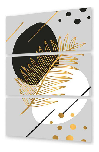 Cuadro Trip 60x90 Modernos Decorativos Oro Minimal Gold M5