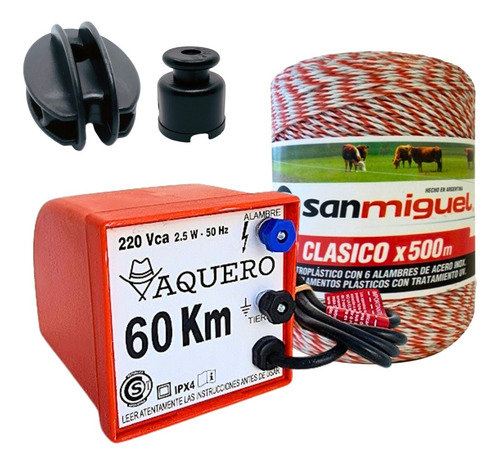 Kit Completo Boyero Eléctrico Vaquero Ganadero 60km 220v