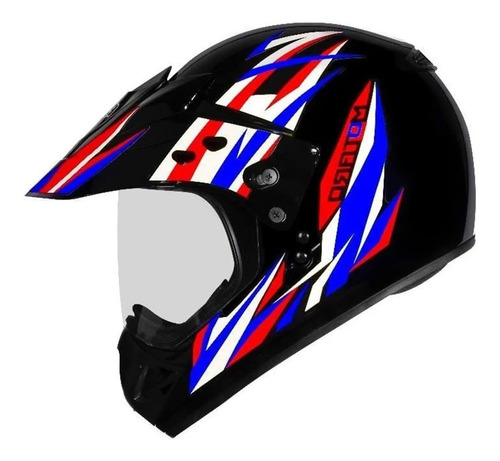 Capacete Ebf Motard Cross Trilha Com Viseira Preto Fosco