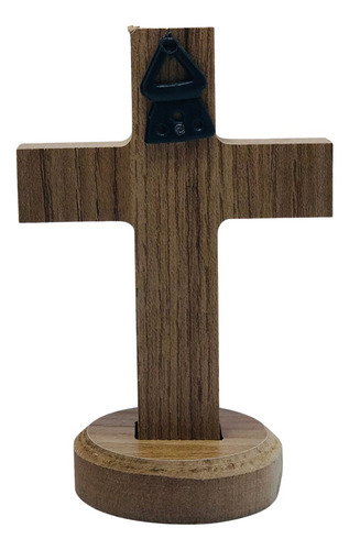 Crucifixo Cruz Mesa Parede Medalha São Bento Madeira 12cm
