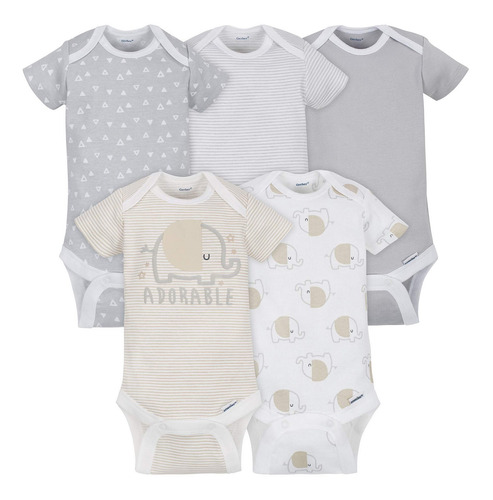 Set X5 Body Para Bebé Unisex Manga Corta Por Gerber