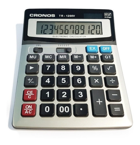 Imagen 7 de 7 de Calculadora Escritorio Gran Display 12 Dígitos Solar O Pila