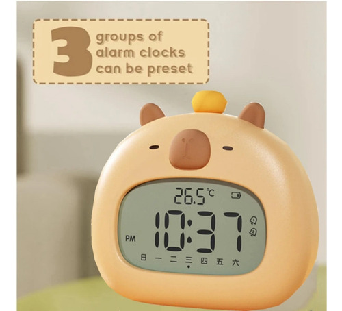 Despertador De Cabecera Para Niños, Despertador Led Capybara