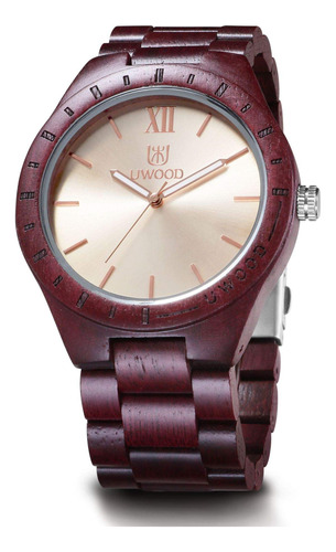 Uwood Mens Uw1001 Sandalia Reloj De Madera De Cuarzo Japone