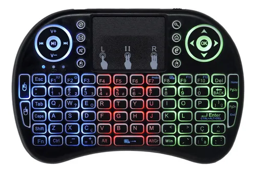 comprar Mini Teclado Led Wireless Touchpad Sem Fio Iluminado Smartv