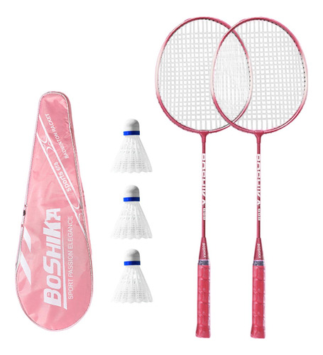 Conjunto De Raquetes De Badminton Profissionais Para Rosa