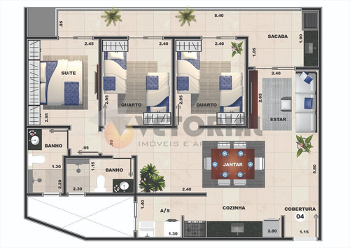 Imagem 3 de 3 de Cobertura Com 3 Dormitórios À Venda, 75 M² Por R$ 580.000 - Praia Das Toninhas - Ubatuba/sp - Co0024