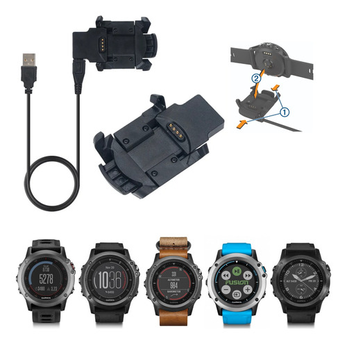 Cable Cargador Compatible Con Garmin Fenix 3 Hr