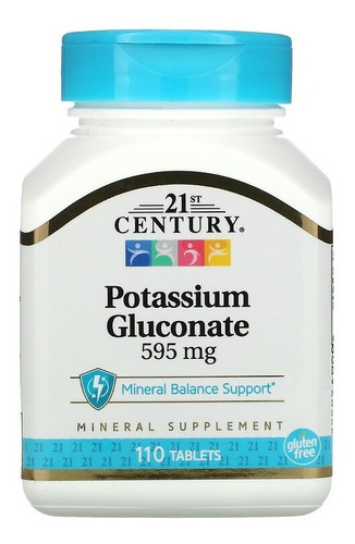 Imagem 1 de 2 de Gluconato De Potássio Importado, 595 Mg - 110 Comprimidos