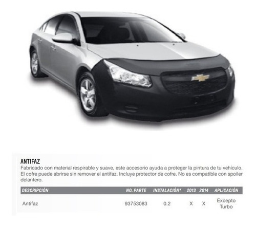 Antifaz Original Chevrolet Cruze 2010 - 2015