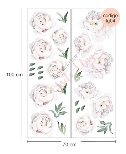 Vinilos Decorativos De Pared Flores Peonias Rosas 100x70 Cm Vinilos Decorativos De Pared Flores Peonias Rosas 100x70 Cm