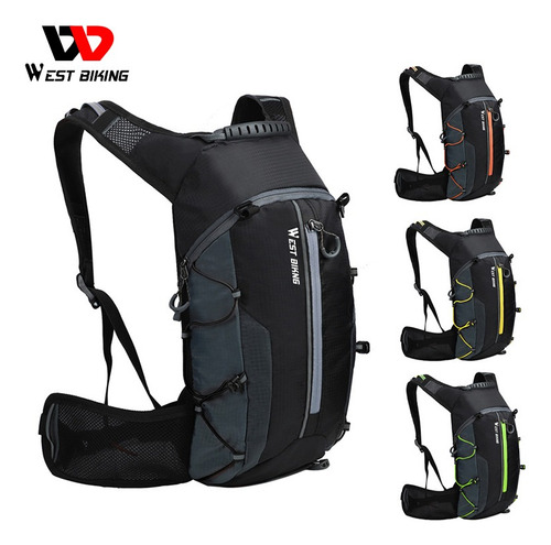 Mochila De Hidratación Running Ciclismo Trekking 10 Litros Negro Y Gris Liso