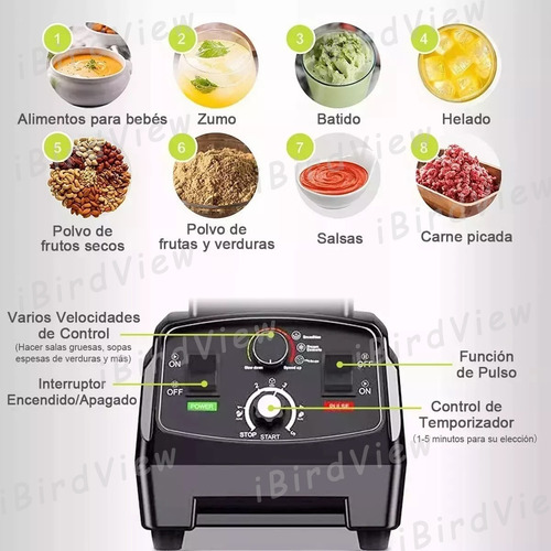 Licuadora Profesional Usorudo,blender Parahielo,1800w 2l