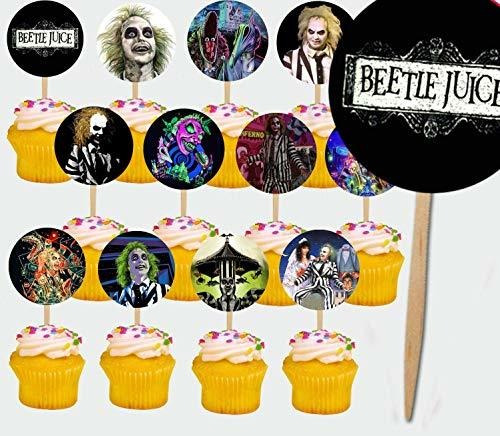 Palillos Para Cupcakes De Doble Cara Beetlejuice, 12 Unidade