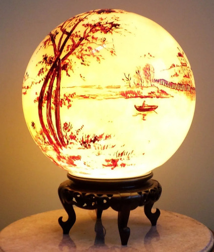 Lámpara Velador Luminaria Oriental China No Globo Terráqueo (Usado)