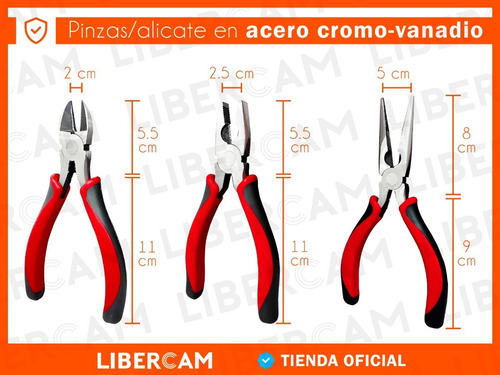 Imagen 4 de 10 de Kit Set X3 De Pinza Universal Y Alicate Reforzadas Aislada