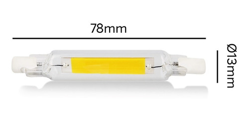Lámpara Led 5w 78mm R7s (reemplaza Cuarzo) Luz Cálida