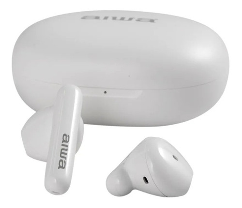 Audífonos Tws Bluetooth Slim Micrófono Táctil Aiwa Aw-d4 Color Blanco
