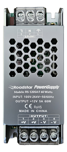 Fonte Chaveada Slim Automática 12v 5a 60w Rs1205a Roadstar
