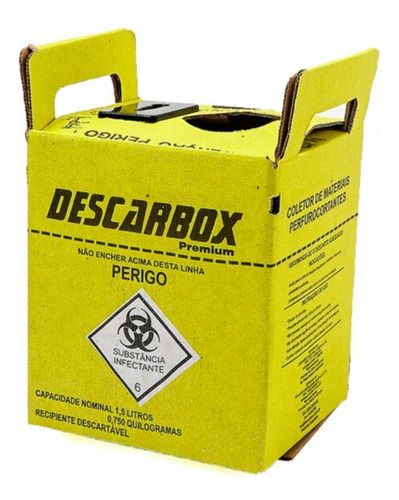 Coletor Perfuro Cortante 1,5l Descarbox- 5 Unidades 
