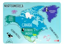 Comprar Rompecabezas Madera Encastre Mapa Norteamerica 6 Pzas