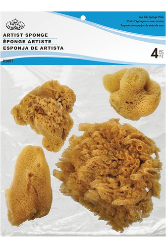 Esponjas Natural Ocean Artist, 3 Silk/1 Jumbo, 4 Por Pa...