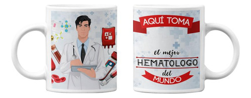 Tazones Tazas Blancas Para Hematologo Personalizado