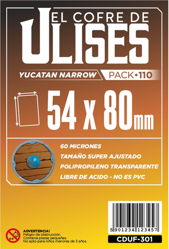 Protectores 54x80mm Yucatan (60 Micr) Cofre De Ulises X110