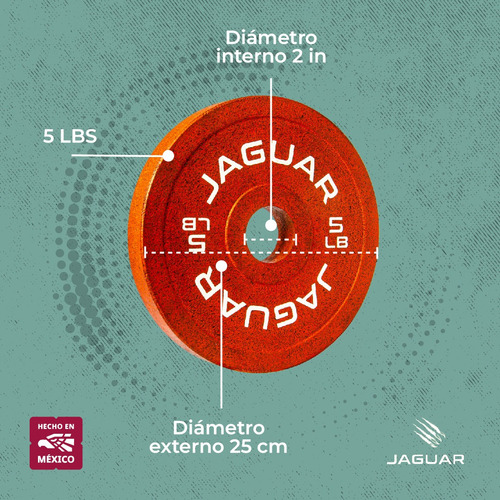 Bumpers Jaguar Par De Discos De Caucho 5 Lbs Crossfit Gym