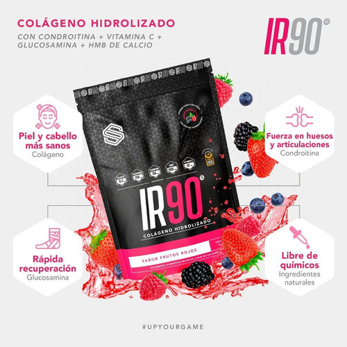 Colageno Hidrolizado Y Glucosamina Ir90 Ss 30 Porciones 540g Sabor Frutos rojos