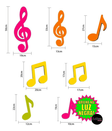 Painel Decorativo Musical Neon