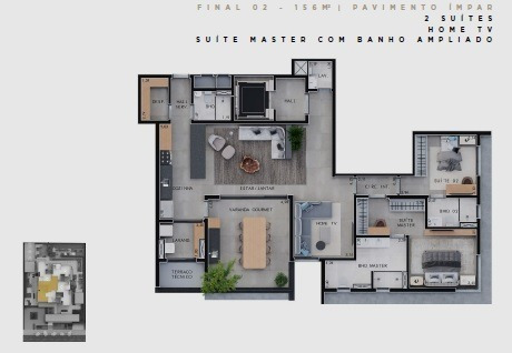 Imagem 21 de 30 de Super Lançamento Alto Padrao No Jd. Botanico No Uber Pq. Sul, Hype Residence, 2 Ou 3 Suites, Varanda E Living Duplo Em 156 M2, Lazer Completo - Ap02895 - 70148366