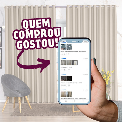 Cortina Jacquard Semi Blackout 2,80 X 1,80 Alta Qualidade Cor Vermelha