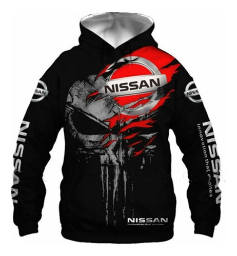 Nueva Sudadera Con Capucha Nissan Car Logo Punisher 3d Print