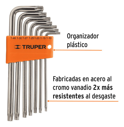 Juego Llaves Allen Punta Larga Torx T10 A T40 Profesional