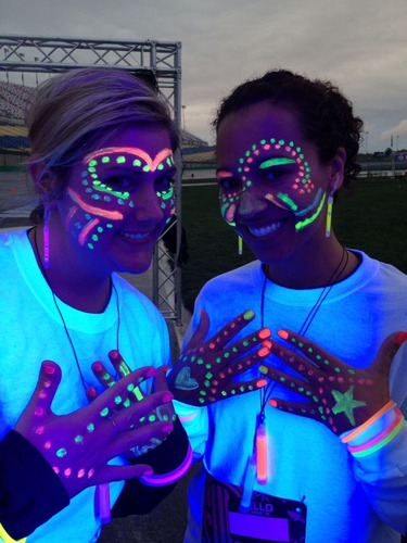 Pintura Neon, X 24, Fiestas, Disfraz, Glow In The Dark.
