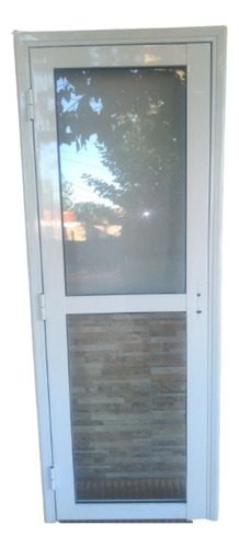 Puerta Aluminio Vidriada Con Cerradura 60 70 80cm O A Medida