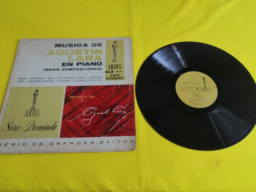 Acetato Musica De Agustin Lara En Piano Vinil Lp