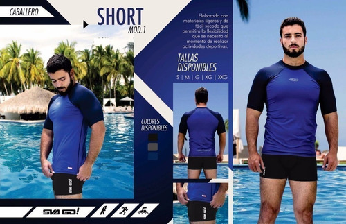 Short Caballero Sport Svago Elastico Color Negro