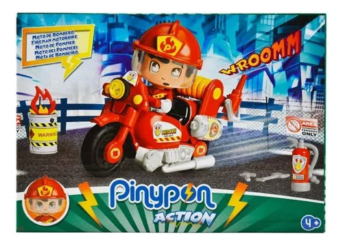 Moto De Bombero Mini Vehículo Pinypon Action Set