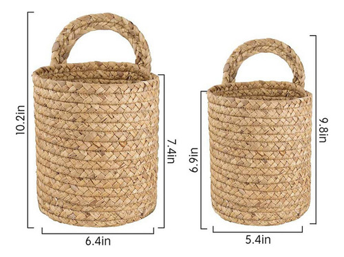 . Macetero De Cesta De Mimbre For Colgar En La Pared, Maceta