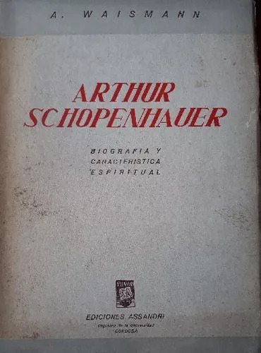 A. Waismann: Arthur Schopenhauer