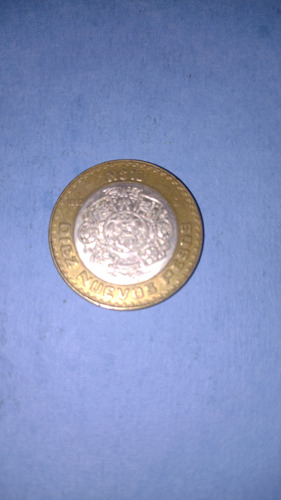 México 1993 Moneda 10 Nuevos Pesos Muy Buena Bimetalica.++++