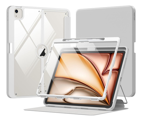 Funda Moko Para Ipad Air 13 Pulgadas M3 2025 M2 2024 Transpa Gris Claro