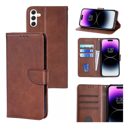 Funda Tipo Libro Tipo Cartera De Piel Para Tarjetas Samsung