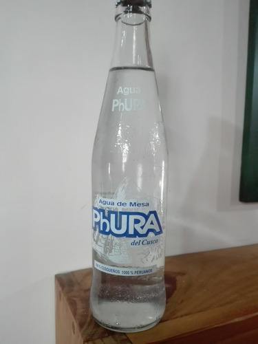 Antigua Botella Agua De Mesa Phura Del Cusco Peruana